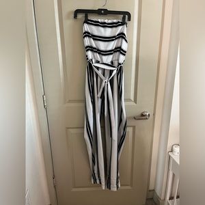 Express Black & White Sleeveless Jumpsuit